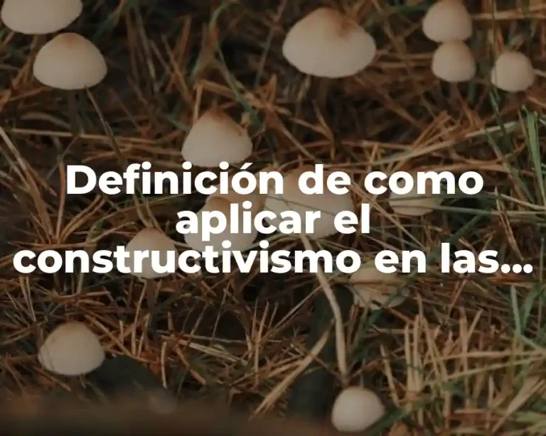 Definición de como aplicar el constructivismo en las aulas