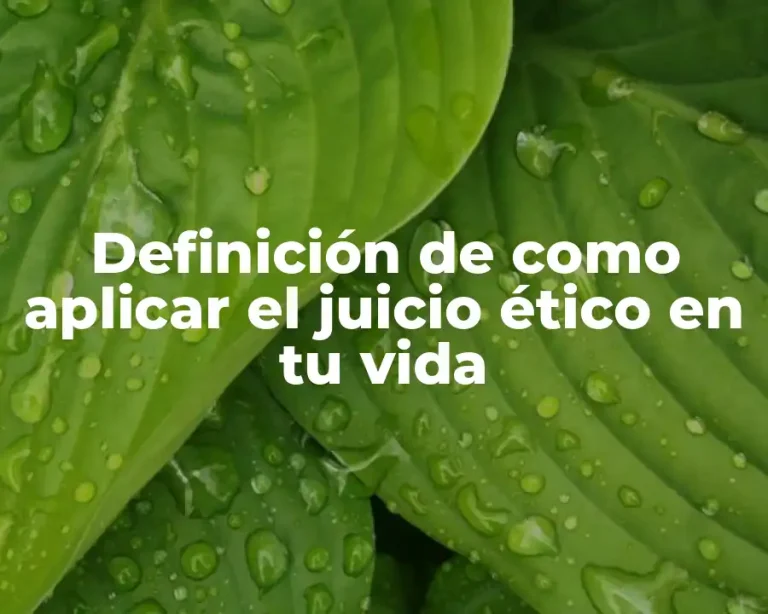 Definición de como aplicar el juicio ético en tu vida