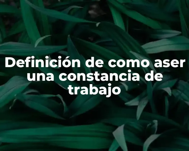 Definición de como aser una constancia de trabajo