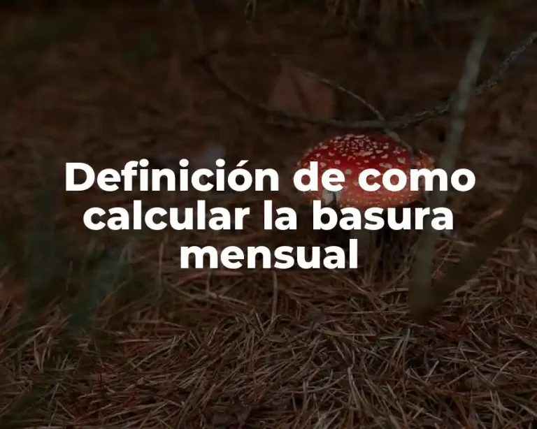 Definición de como calcular la basura mensual