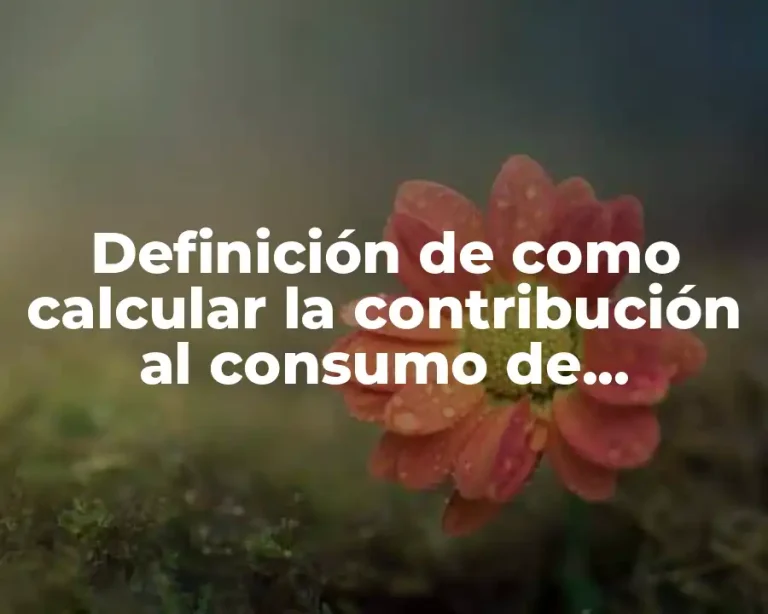 Definición de como calcular la contribución al consumo de productos