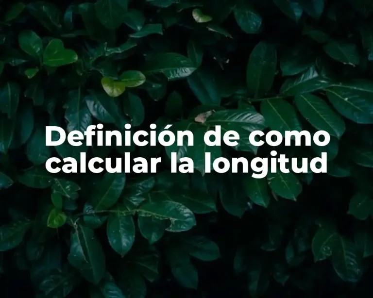 Definición de como calcular la longitud