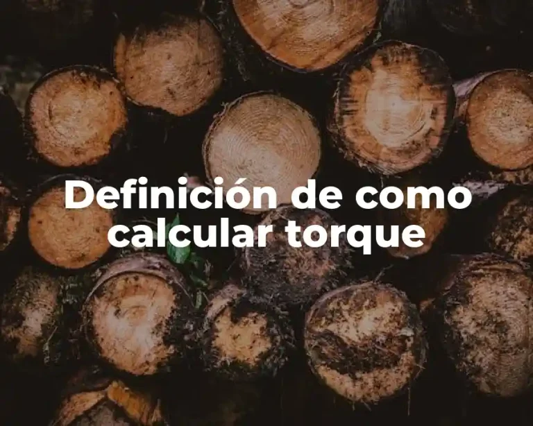 Definición de como calcular torque