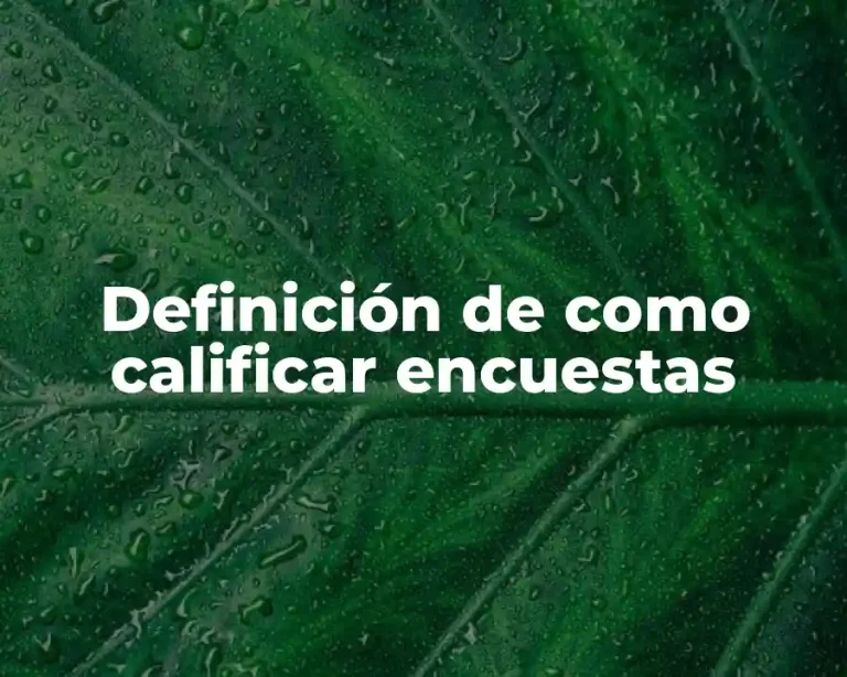 Definición de como calificar encuestas