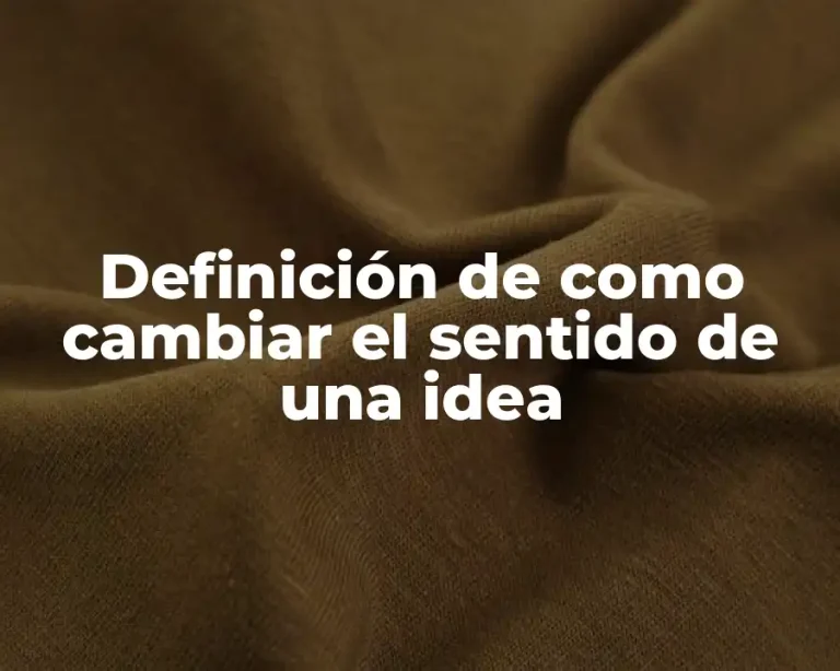 Definición de como cambiar el sentido de una idea