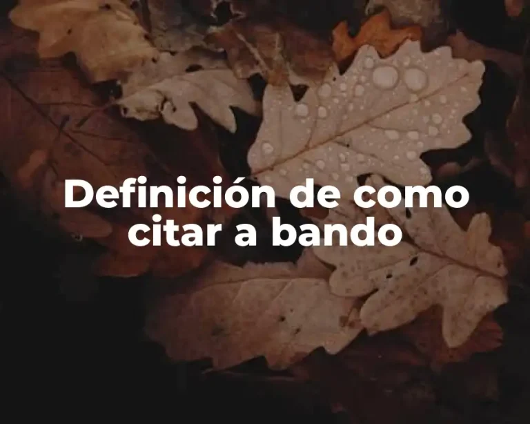 Definición de como citar a bando