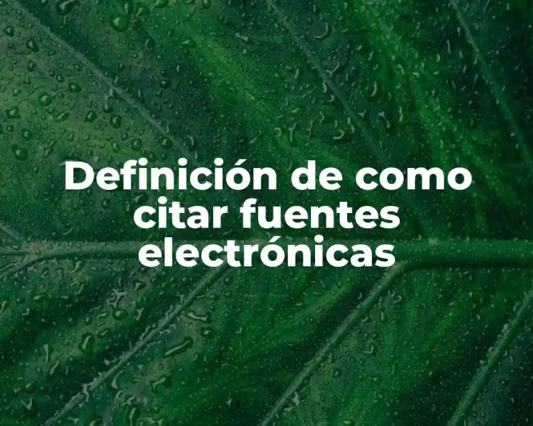 Definición de como citar fuentes electrónicas