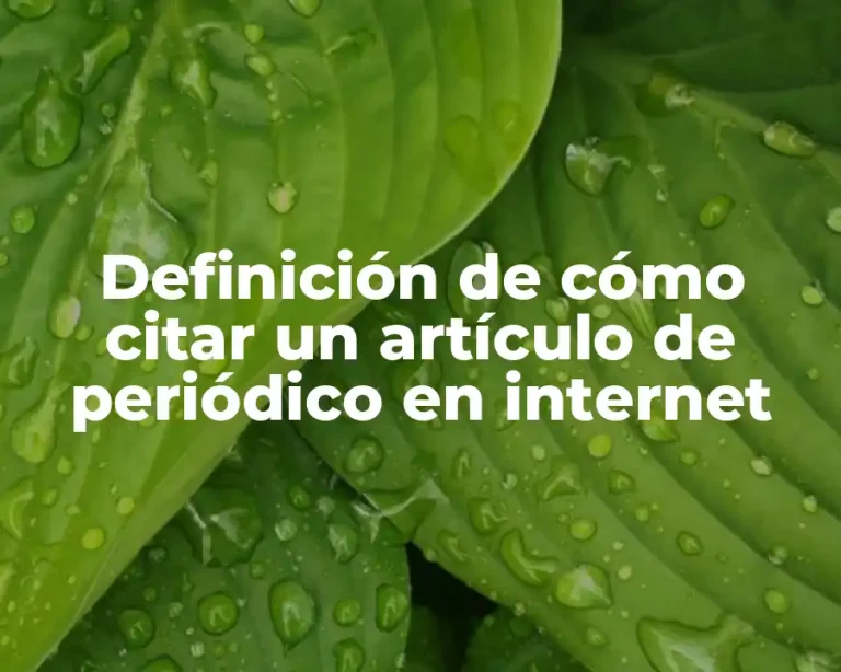 Definición de cómo citar un artículo de periódico en internet