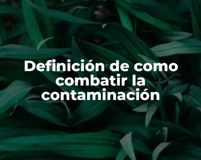 Definición de como combatir la contaminación