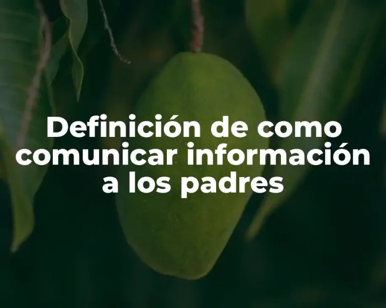 Definición de como comunicar información a los padres