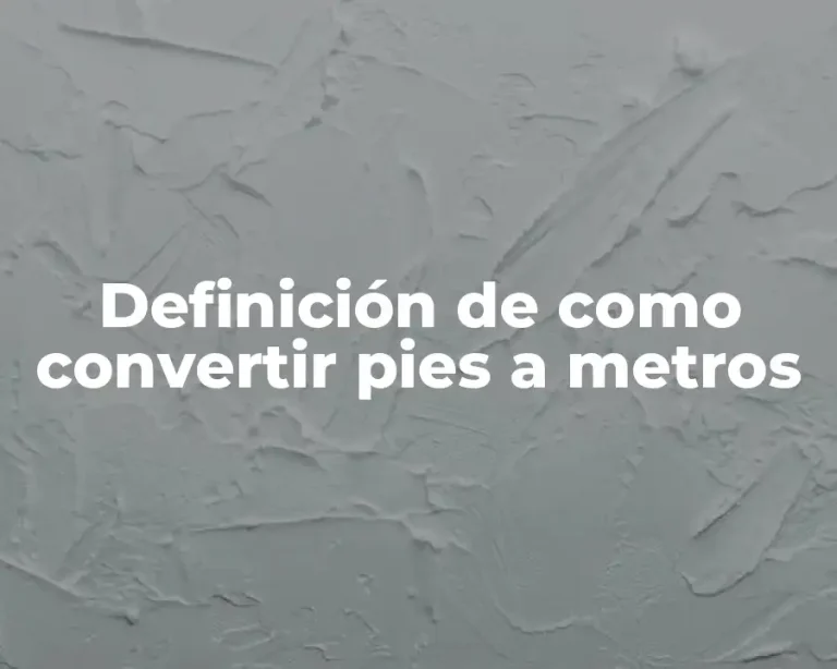 Definición de como convertir pies a metros