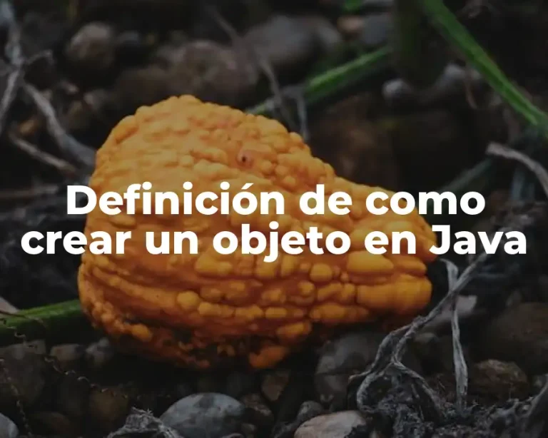 Definición de como crear un objeto en Java