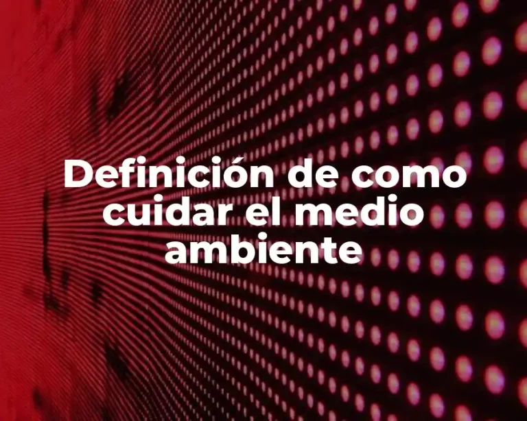Definición de como cuidar el medio ambiente