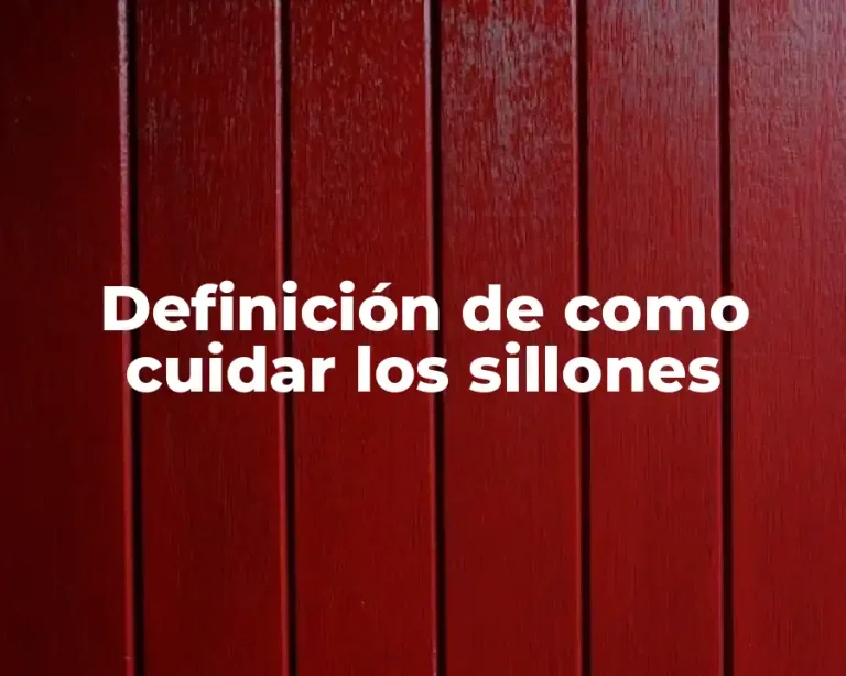 Definición de como cuidar los sillones