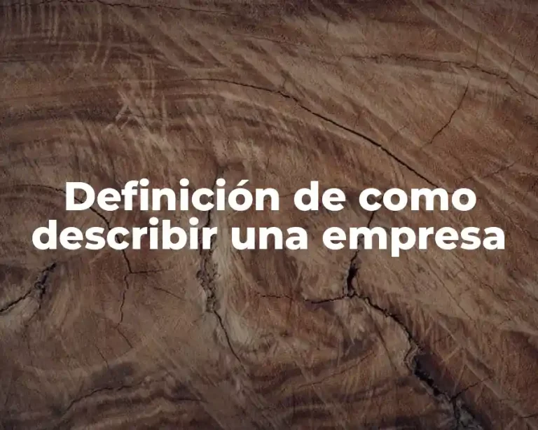 Definición de como describir una empresa