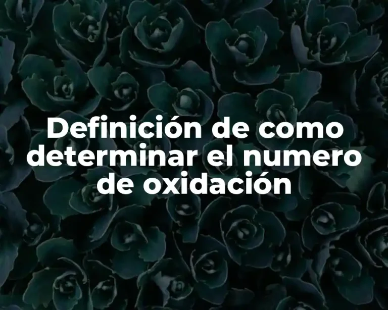 Definición de como determinar el numero de oxidación