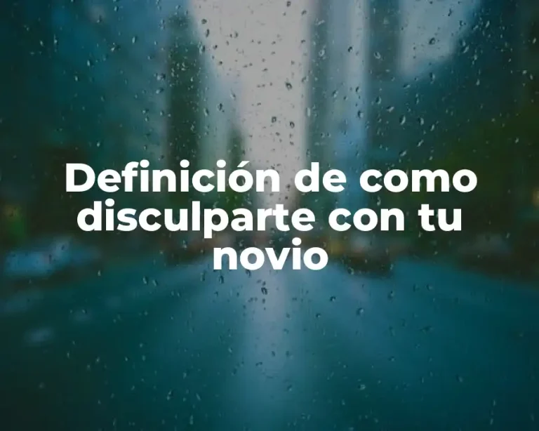 Definición de como disculparte con tu novio