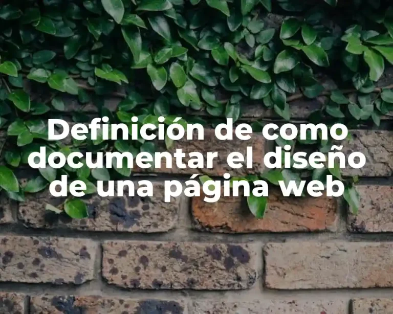 Definición de como documentar el diseño de una página web