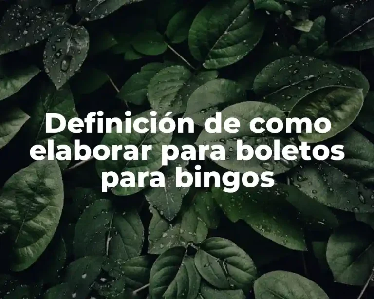 Definición de como elaborar para boletos para bingos
