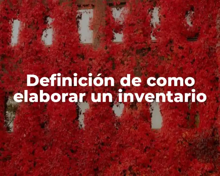 Definición de como elaborar un inventario