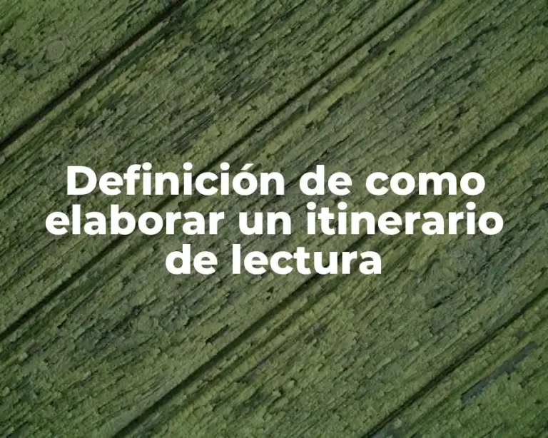 Definición de como elaborar un itinerario de lectura
