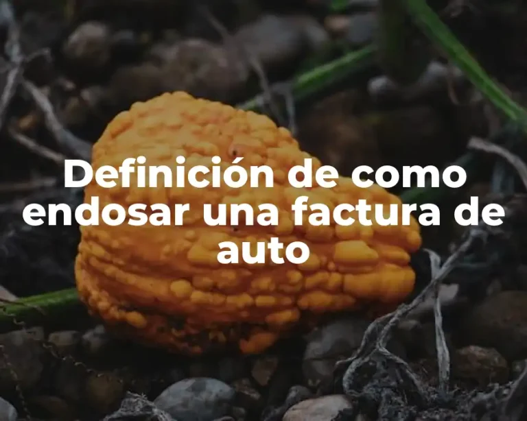 Definición de como endosar una factura de auto