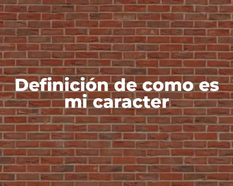 Definición de como es mi caracter