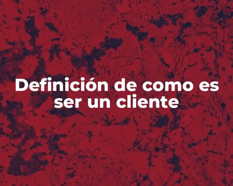 Definición de como es ser un cliente