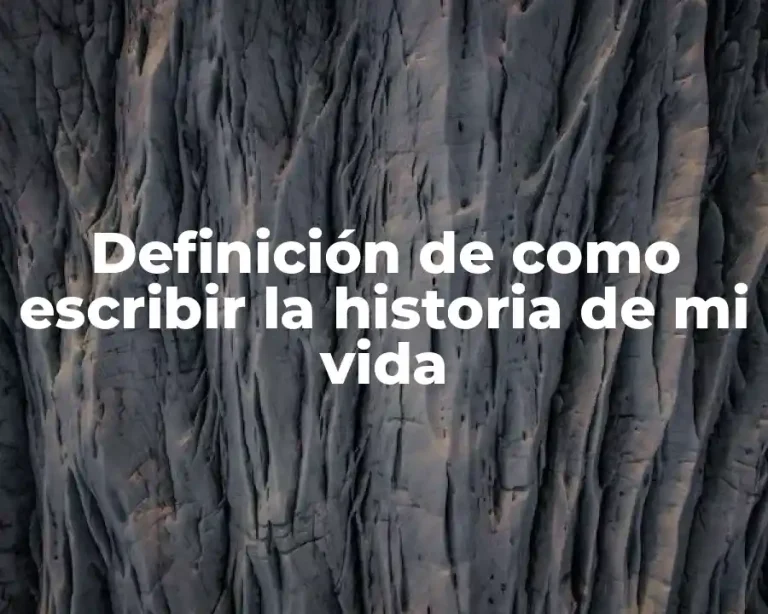 Definición de como escribir la historia de mi vida