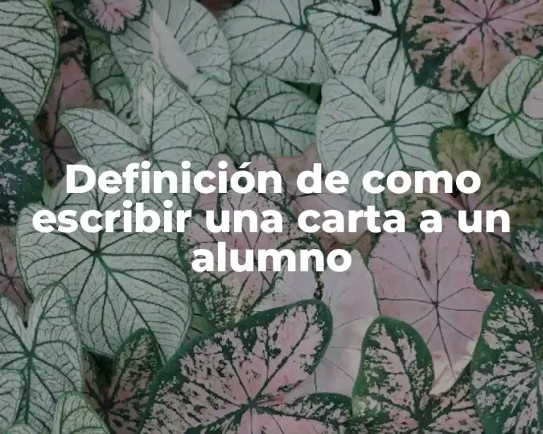 Definición de como escribir una carta a un alumno
