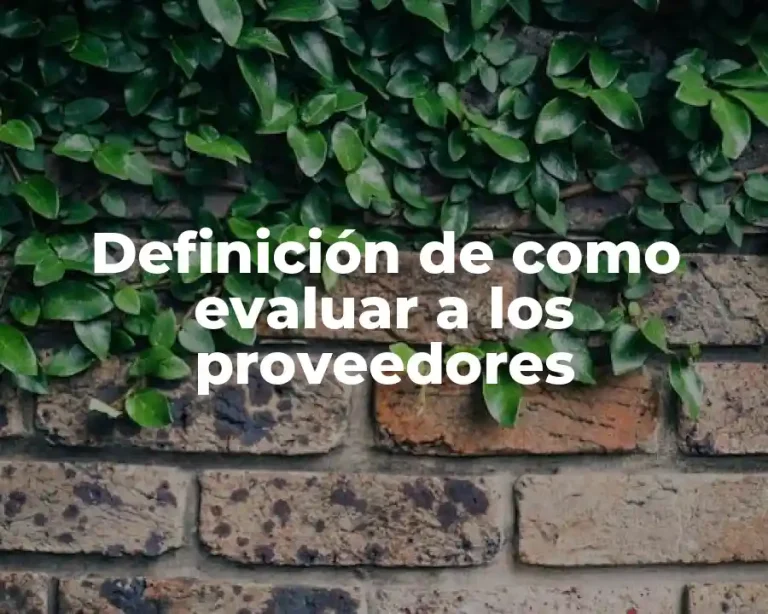 Definición de como evaluar a los proveedores