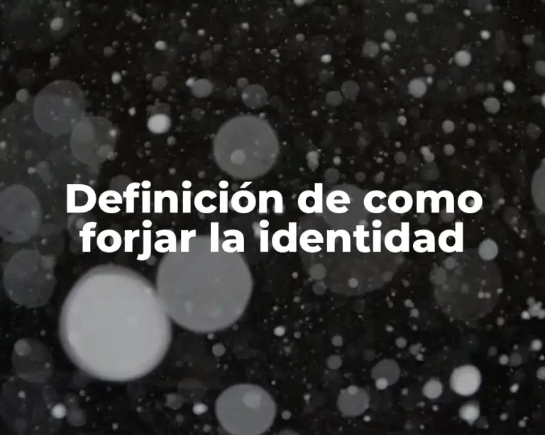 Definición de como forjar la identidad