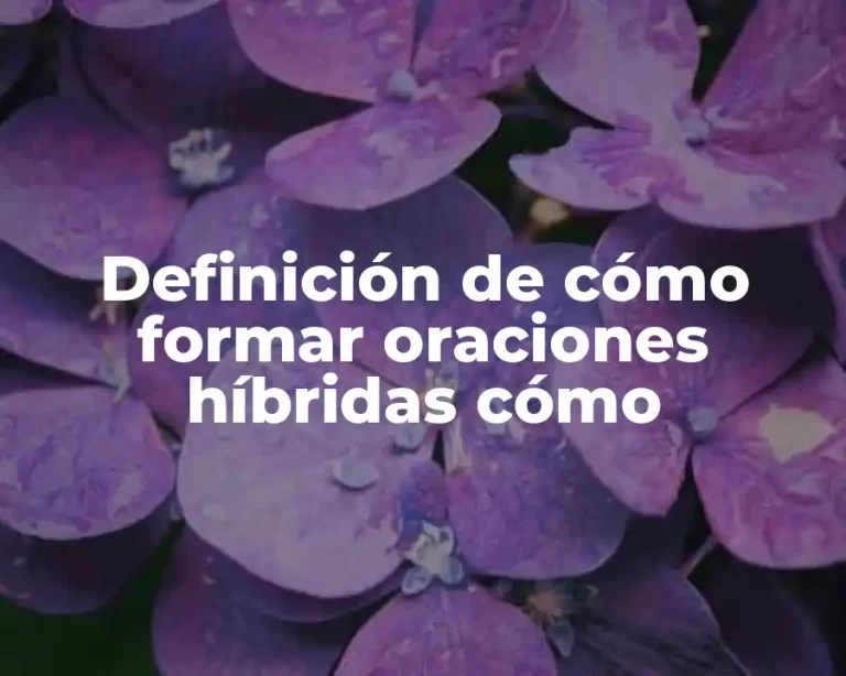 Definición de cómo formar oraciones híbridas cómo