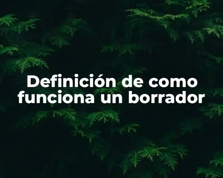 Definición de como funciona un borrador