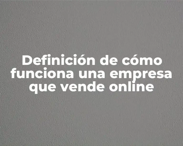 Definición de cómo funciona una empresa que vende online