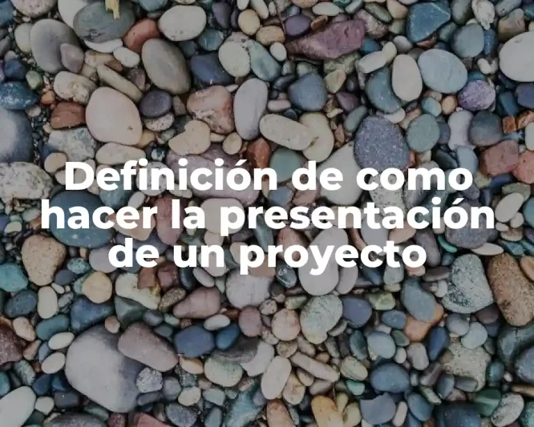 Definición de como hacer la presentación de un proyecto