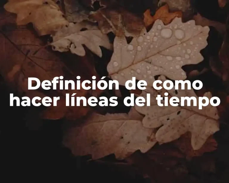 Definición de como hacer líneas del tiempo
