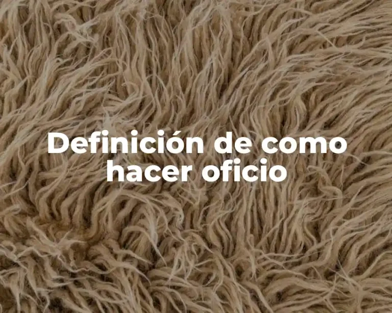Definición de como hacer oficio