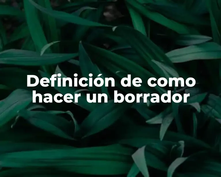 Definición de como hacer un borrador