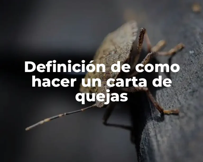 Definición de como hacer un carta de quejas