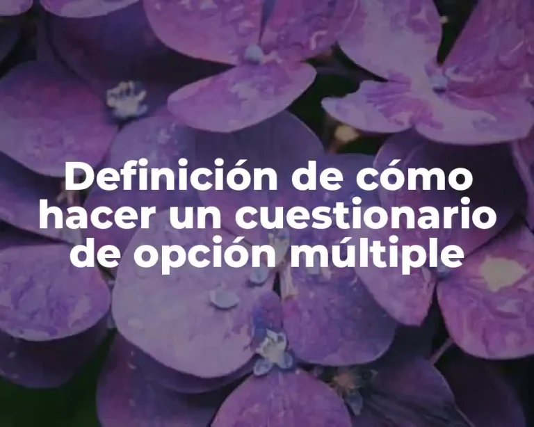 Definición de cómo hacer un cuestionario de opción múltiple