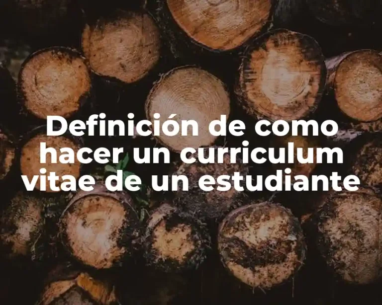 Definición de como hacer un curriculum vitae de un estudiante