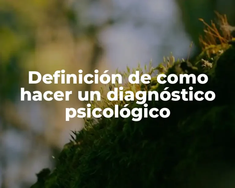 Definición de como hacer un diagnóstico psicológico