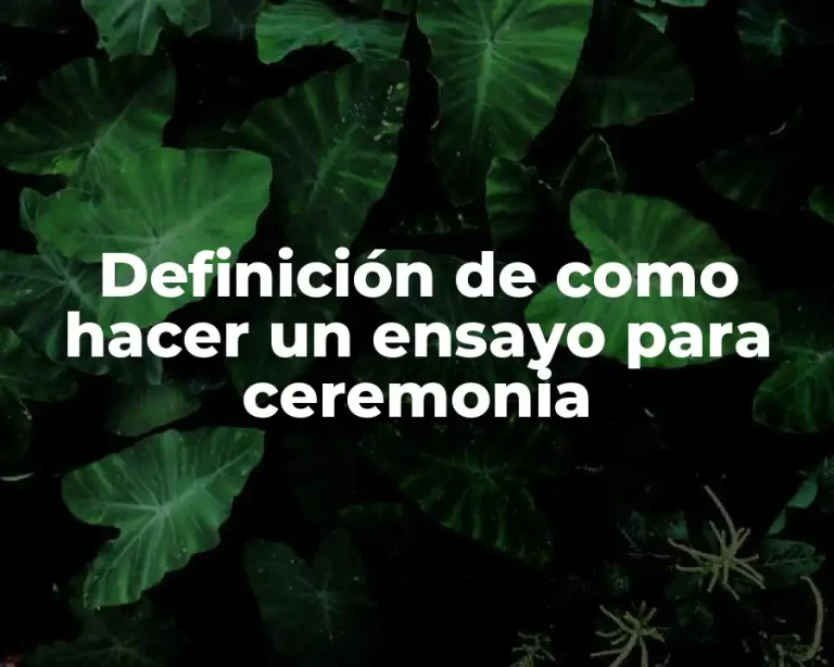 Definición de como hacer un ensayo para ceremonia