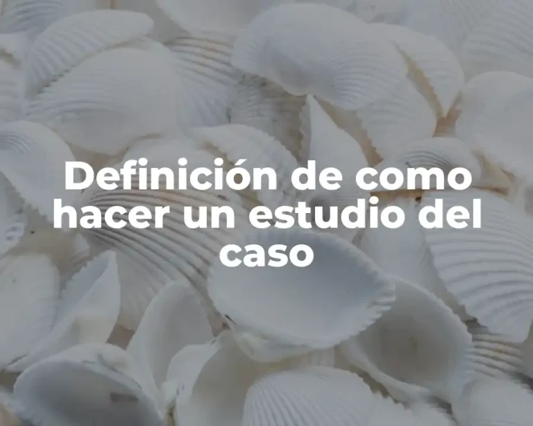 Definición de como hacer un estudio del caso