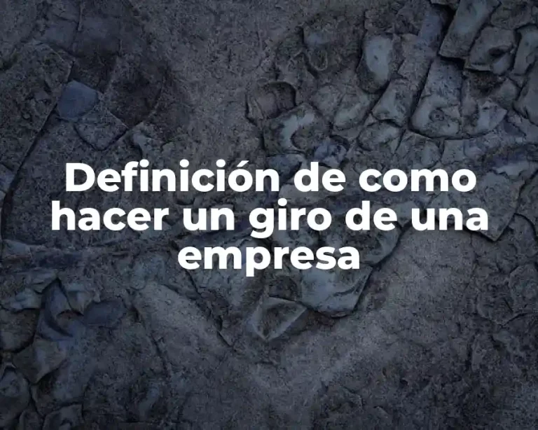 Definición de como hacer un giro de una empresa