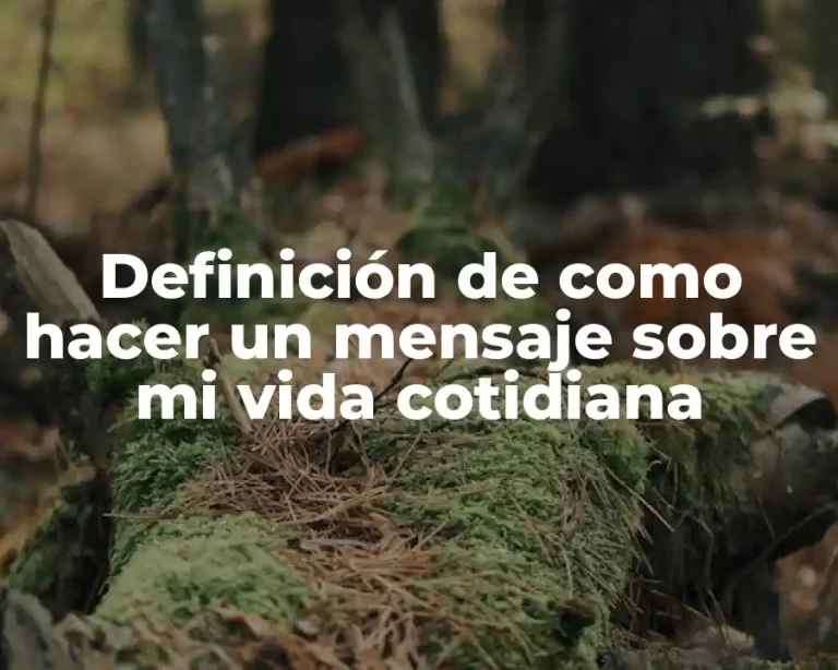 Definición de como hacer un mensaje sobre mi vida cotidiana