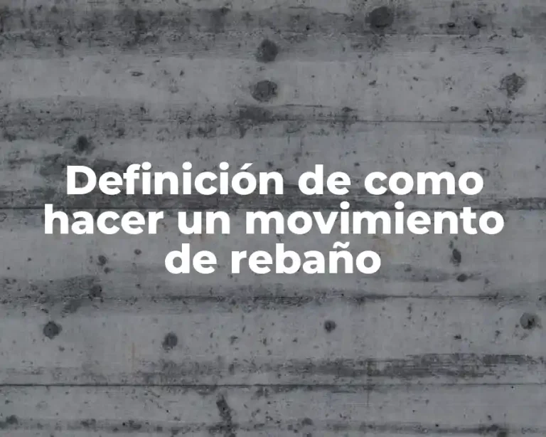 Definición de como hacer un movimiento de rebaño