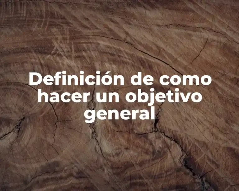 Definición de como hacer un objetivo general