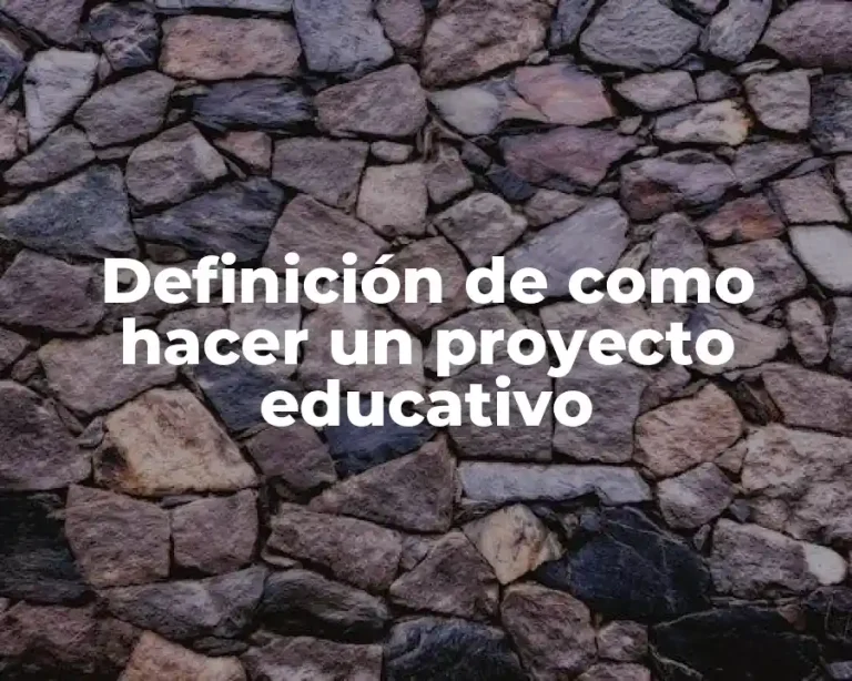 Definición de como hacer un proyecto educativo